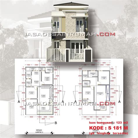 Gambar Rumah Minimalis 2 Lantai 7 X 12 Meter Di Jombang Jasa Desain