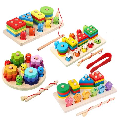 Pt Montessori Puzzle Educational Geometric Board Wooden Sorting