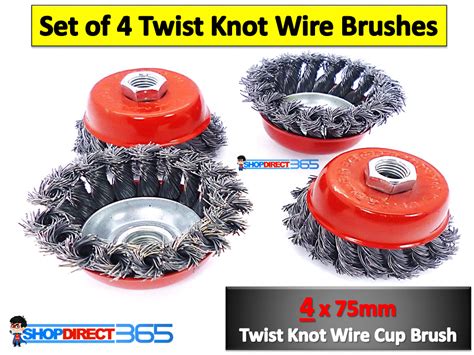 Piece Twist Knot Semi Flat Wire Wheel Cup Brush Set For Mm Angle