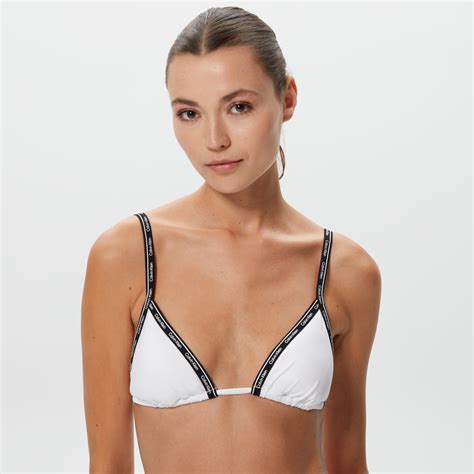 Calvin Klein Triangle Kad N Beyaz Bikini St Kadin Mayo Bikini