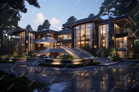 Premium AI Image | Luxury exterior mansion design