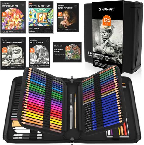 Shuttle Art 124 Pcs Drawing Kit Professional Drawing Supplies With