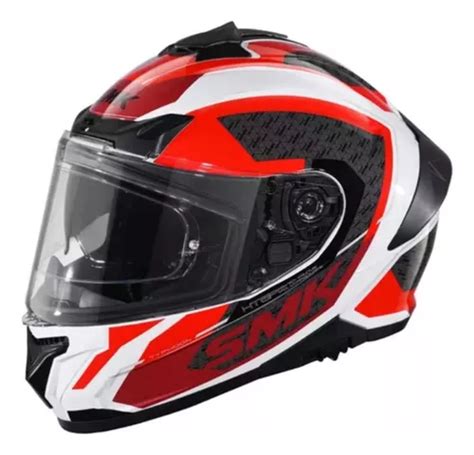 Casco Integral Smk Typhoon Rd Blanco Rojo