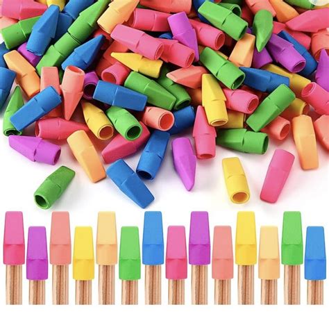 Sherr 2000 Pcs Cap Erasers for Pencils Assorted Colored Pencil Top Erasers Arrow Shaped Pencil ...