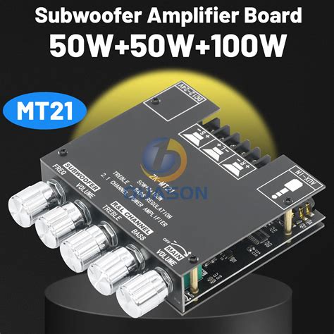 MT21 Bluetooth 5 0 Subwoofer Amplifier Board 50WX2 100W 2 1 Channel