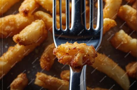 Premium Photo | Perfect Crispy Fry on Fork 
