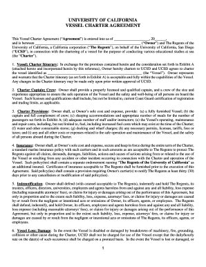 Fillable Online Blink Ucsd VESSEL CHARTER AGREEMENT Blink Ucsd Fax