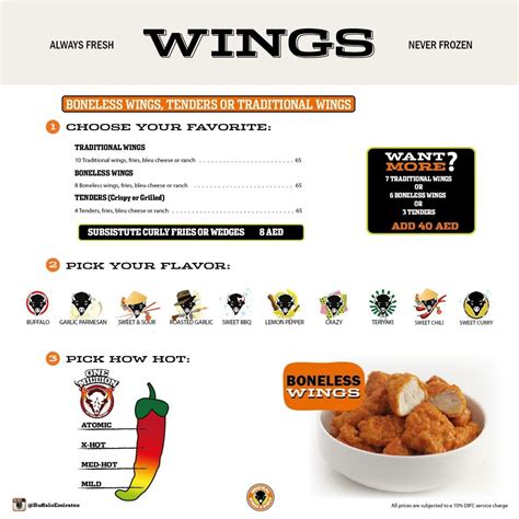 Menu Of Original Wings And Rings Difc Financial Center Dubai Eazydiner