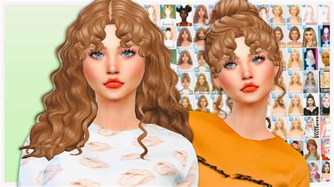 50 Items Cc Hairs Pack My Folder Mods The Sims 4 Female Hairstyles