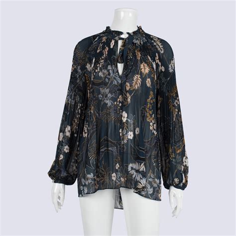 Sheer Pleated Floral Blouse Witchery