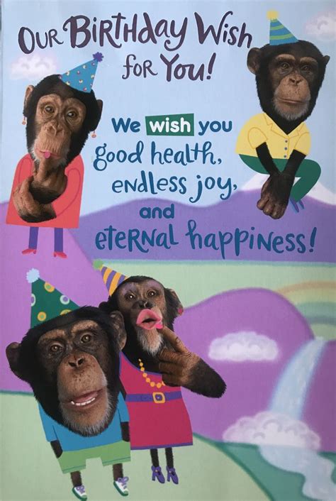 Pin By Sandy Asleson On Wishes For You Monkeys Funny Bday Cards