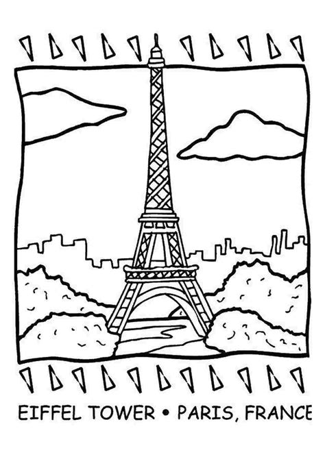 Раскраски Эйфелева Башня Для Детей - 69 фото