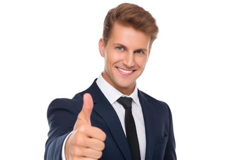 Premium Photo A Professional Man In A Suit Giving A Thumbs Up Gesture