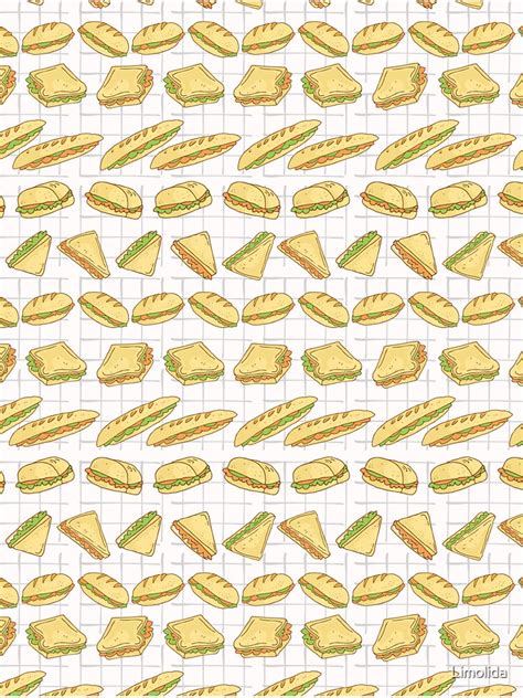 Sandwiches Set Stripes Seamless Vector Pattern Hand Drawn Sticker