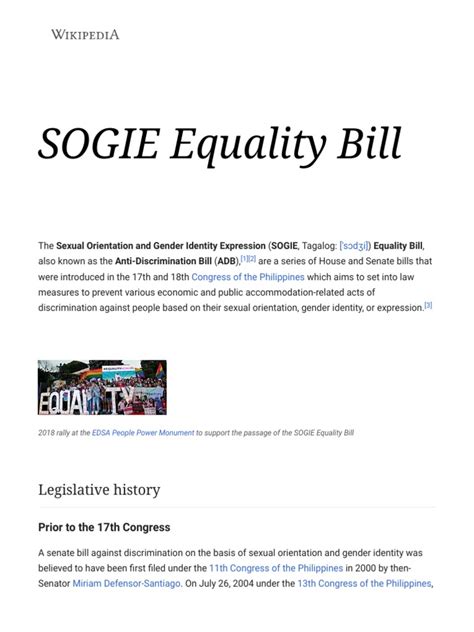 Sogie Equality Bill Wikipedia Pdf Government Philippines