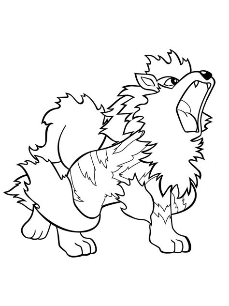 Pokemon Arcanine coloring pages - Free Printable