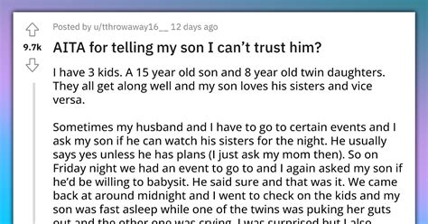 Father Tells His Son That He Could No Longer Be Trusted After His