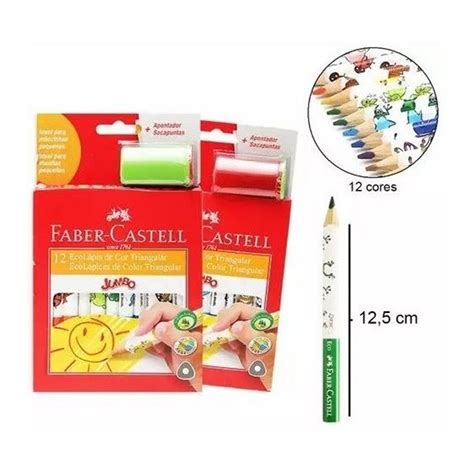 Lápis de Cor Faber Castell 12 Cores EcoLápis Jumbo Triangular