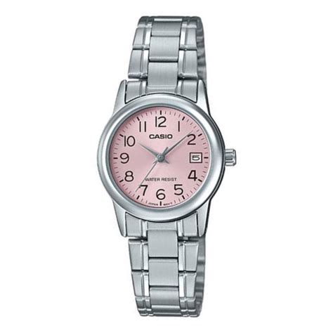 Relogio Feminino Casio Prata A O Fundo Rosa Ltp V D Budf Submarino