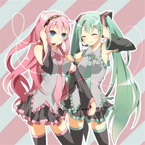 Hatsune Miku And Megurine Luka Vocaloid Drawn By Kako11 Danbooru Hot