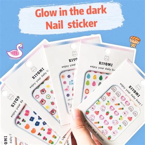 Jual Nail Sticker Glow In The Dark Sticker Kuku Anak Cartoon Stiker