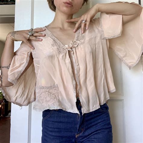 Vintage Lingerie Top That Ties In The Front No Depop