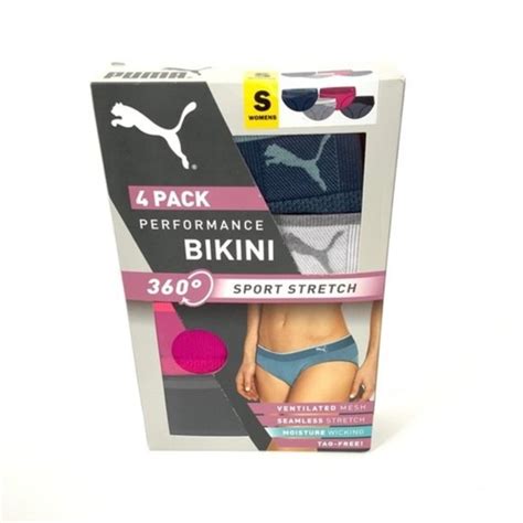 Puma Intimates Sleepwear New In The Box Puma 4 Pack Performance Bikini Underwear Size