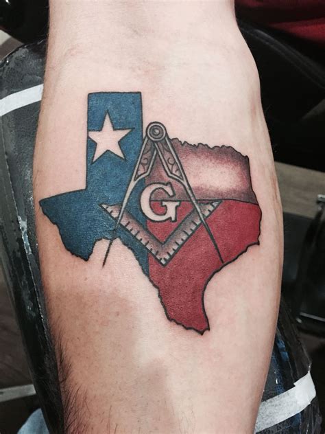 Texas Masonic Tattoo By Brian Hall At Hot Rid Tattoo Tatoo Tatuagens