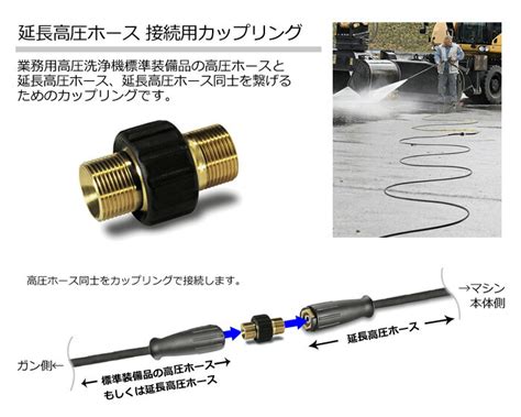 【楽天市場】業務用 アクセサリー 延長高圧ホース接続用カップリング （ケルヒャー Karcher 高圧洗浄機 延長用 プロ仕様 延長 ホース