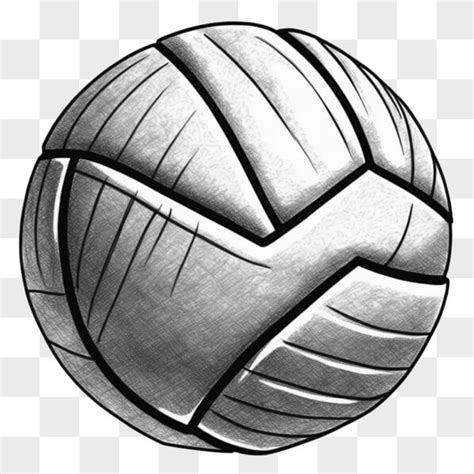 Scarica Illustrazione Di Un Pallone Da Pallavolo In Stile Monocromatico