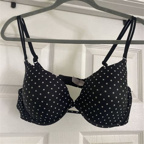 Victorias Secret Black Polka Dot Bra Size 38c Gem