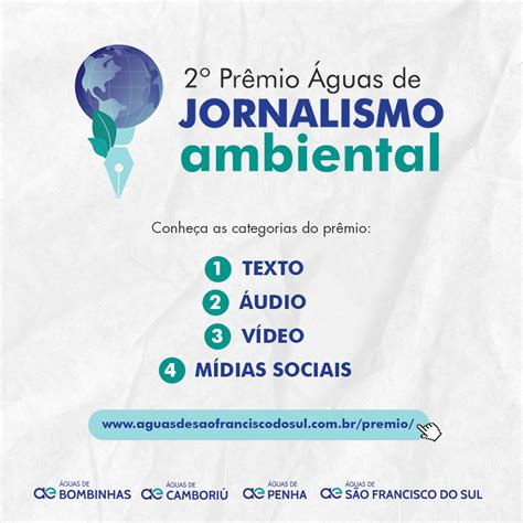 Ltimo M S De Inscri Es Para O Pr Mio Guas De Jornalismo Ambiental