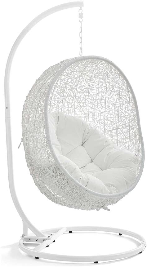 Modway Hide Wicker Rattan Outdoor Patio Porch Lounge Egg