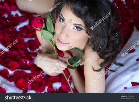 Beautiful Nude Asian Woman Rose Petals Stock Photo Shutterstock