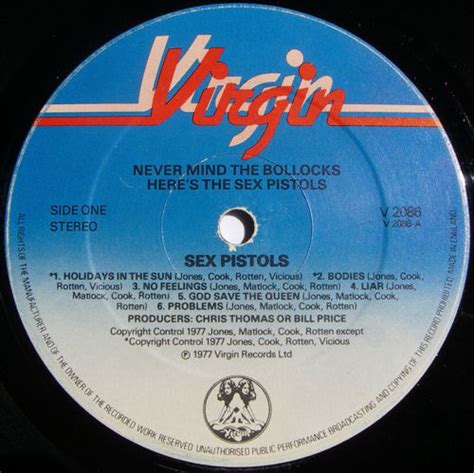 God Save The Sex Pistols Never Mind The Bollocks United Kingdom First Regular Pressing