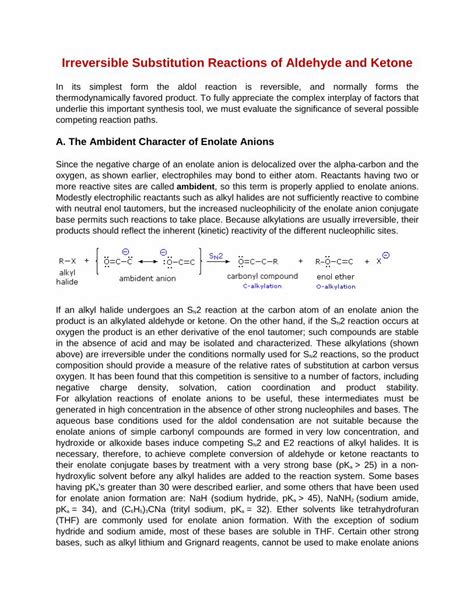 Pdf Irreversible Substitution Reactions Of Aldehyde And Pdf