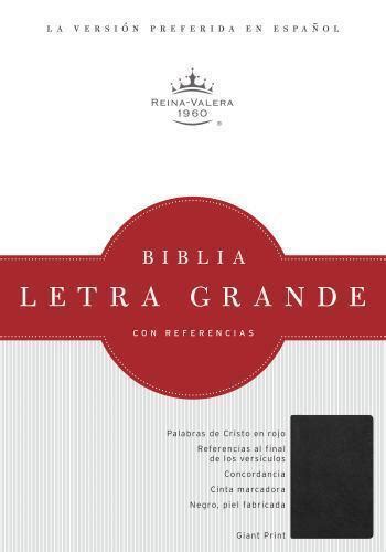 Rvr Biblia Letra Gigante Negro Piel Fabricada Con Ndice By B H