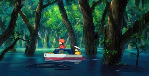 Ponyo On The Boat In A Forest Ghibli Landscape Digital Art By Hans