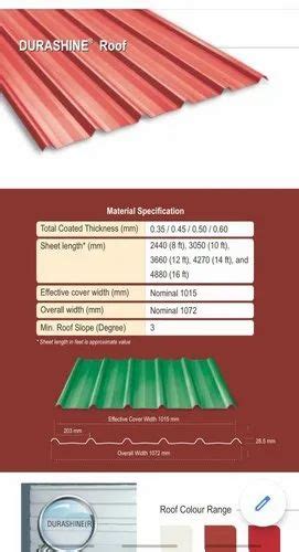 Galvanized Iron Color Coated Tata Bluescope Durashine Roofing Sheet At