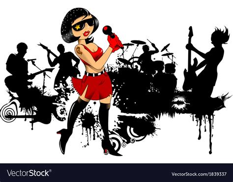 Rock Band Cartoon Royalty Free Vector Image Vectorstock