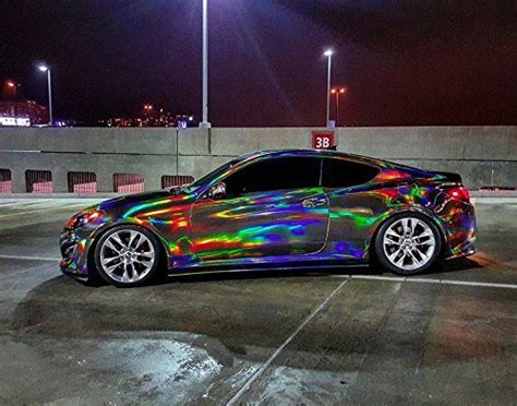 Vvivid Black Holographic Vinyl Wrap Rainbow Finish Roll Diy