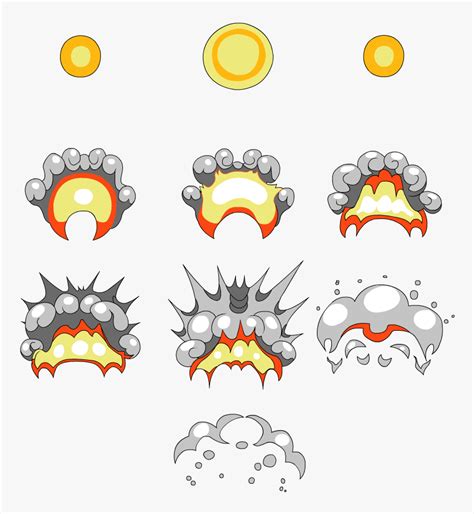 Cartoon Explosion Sprite Sheet, HD Png Download - kindpng