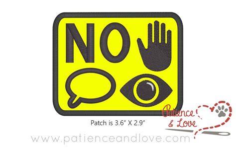 No Touch No Talk No Eye Contact Symbol 36x26 Inch Patch