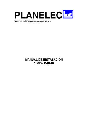 Manual Operación 2019 REV 00 GUÍA DE USUARIO PLANTAS ELÉCTRICAS