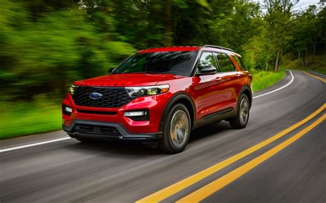 Download Wallpapers 2022 Ford Explorer St Line 4k Front View Exterior New Red Explorer Suv