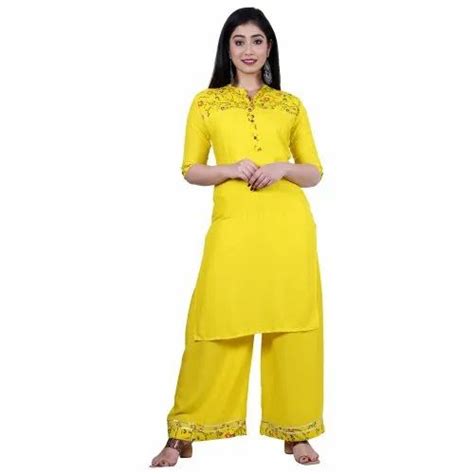 Casual Wear Straight Designer Rayon Kurtis Size M Xxl Wash Care