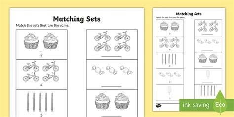 Matching Equivalent Sets 0-5 Worksheet (Teacher-Made), 50% OFF