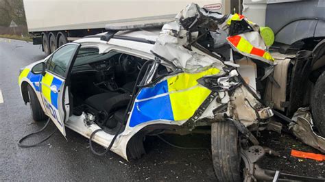 Stoned Lorry Driver Crushed Police Car And Seriously Injured Officers