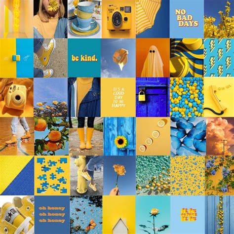 Bright Blue Collage Kit Yellow Aesthetic Collage Kit Yellow - Etsy Ireland