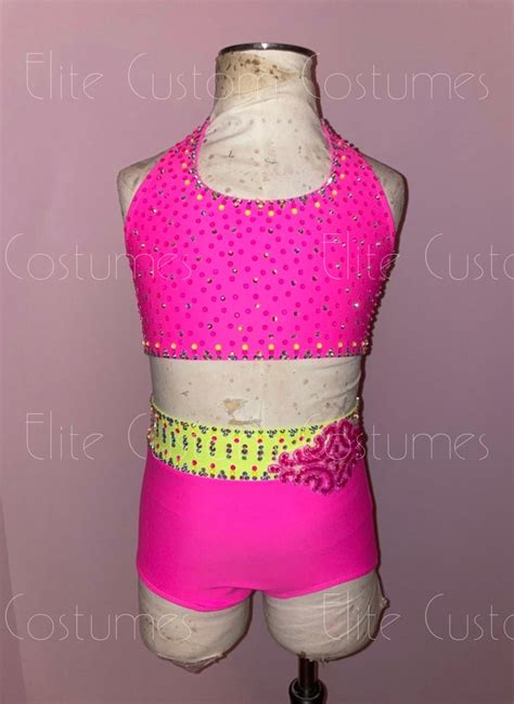 Custom Dance Costume Jazz Musical Theater Tap Neon Pink Yellow Etsy